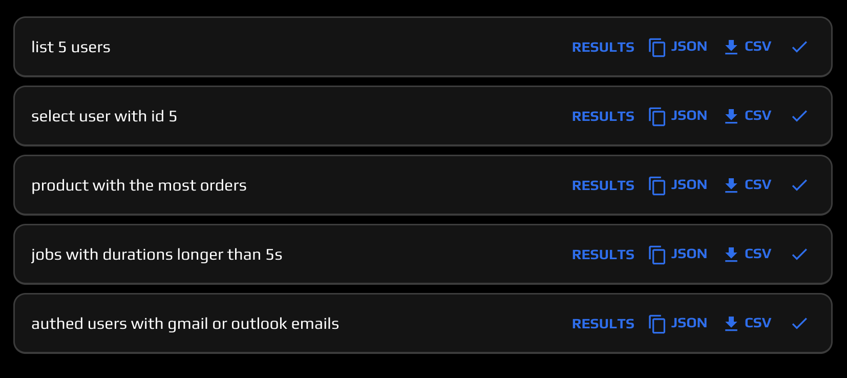 Query Results Rows