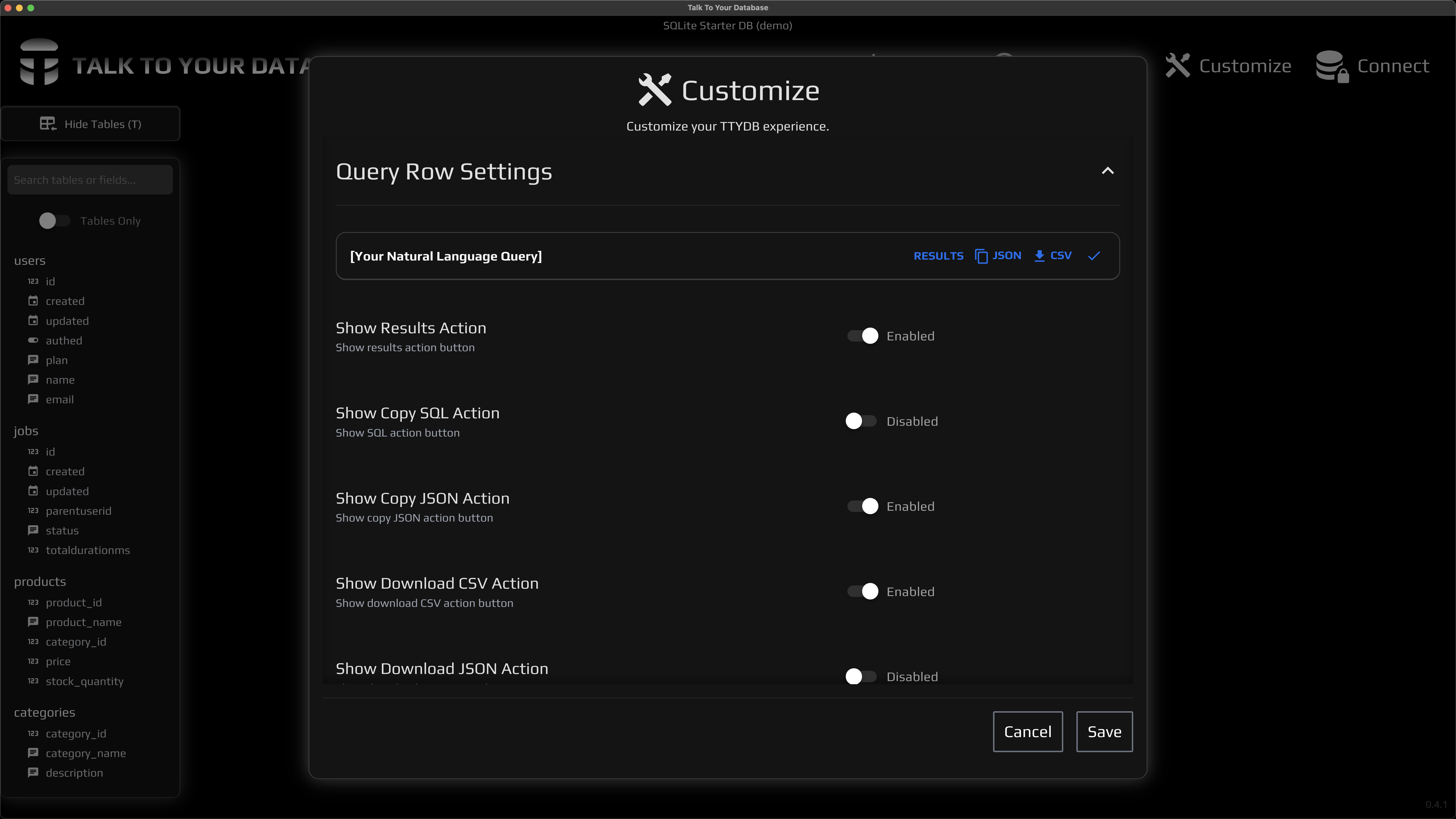 Customize your query results